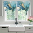 thumbnail image 4 of Turquoise Marble Balloon Curtains for Windows, Bedroom Curtains 54 Inch Length, Abstract Minimalist Art Ombre Blue Tie Up Curtains Panels Thermal Insulated Bathroom Curtains Window 42"x54", 4 of 8