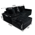 thumbnail image 6 of Muumblus 105" Oversized Modular Sectional Sofa with Movable Ottoman, L-Shaped Boneless Cloud Couch, Modern Sleeper Sofa for Living Room, Black Corduroy, 6 of 6