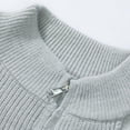 thumbnail image 4 of Men's Sweaters Full Zip Up Stand Collar Knitted Cardigan Jackets for Men Long Sleeve Loose Fall Winter Outerwear (3XL, Gray), 4 of 7