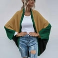 thumbnail image 5 of AOOCHASLIY Fall Clothes Women Fashion Casual Knitted Sweater Color Contrast Long Sleeve Cardigan Tops, 5 of 5