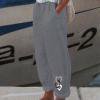 thumbnail image 1 of Pantalons en Lin pour Femmes Été Pantalons Larges pour Femmes Mode Décontractée Été Ample Coton Lin Poche Pantalons Imprimés Capris pour Femmes Décontracté Été Liquidation, 1 of 4