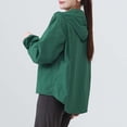 thumbnail image 4 of Women's Lightweight Hooded Jacket Long Sleeve Zip Up Breathable Solid Color Outerwear with Pockets Army Green XXL, 4 of 8