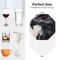 thumbnail image 6 of Vsdgher Red Black Ink Style Bald Eagle Leather Coasters for Drinks, Durable Drink Coasters 4 Set for Tabletop Protection, Luxurious Home Décor and Housewarming Gift ( {designName})Octagon, 6 of 6