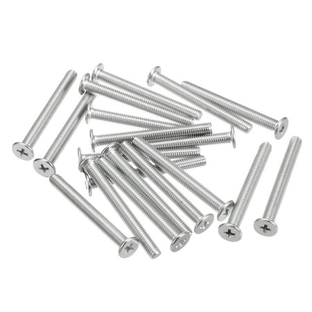 

Uxcell M5x0.8x45mm 20Pack Metal Flat Round Head Screws Phillips Drive Machine Bolt