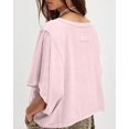 thumbnail image 2 of Czanzd Women's Oversized Cotton T Shirt, Loose Fit, Casual, Short Sleeve, Summer Top, Light-Pink, Small, 2 of 6