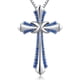 thumbnail image 1 of Necklace Pendant Necklace 18K White Gold Plated Stainless Steel Necklace for Women, 4A  Cubic Zirconia Princess Cut, 1 of 4