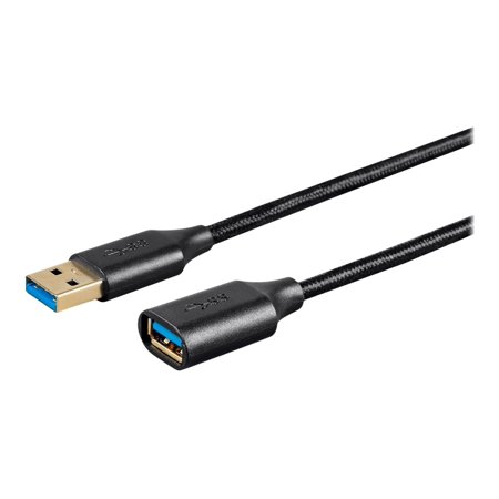UPC: 0889028074220 | Monoprice USB & Lightning Cable – 10 Feet – Black | USB 3.0 A Male to A Female Premium Extension Cable