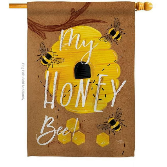 Breeze Decor H104105-BO My Honey Bee House Flag Garden Friends Bugs & Frogs 28 x 40 in. Double-Sided Decorative Vertical Flags