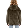 thumbnail image 5 of POIUYTR Pet Pouch Hoodies for Women Oversized Sherpa Fleece Hooded Sweatshirt Carrier with Large Pocket,Brown,S, 5 of 7