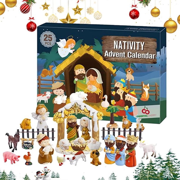 Calendario de Adviento de la Natividad para niños Calendario de juego de la Natividad para niños pequeños Calendario de Adviento de Navidad 2024 Calendario de Adviento religioso cristiano