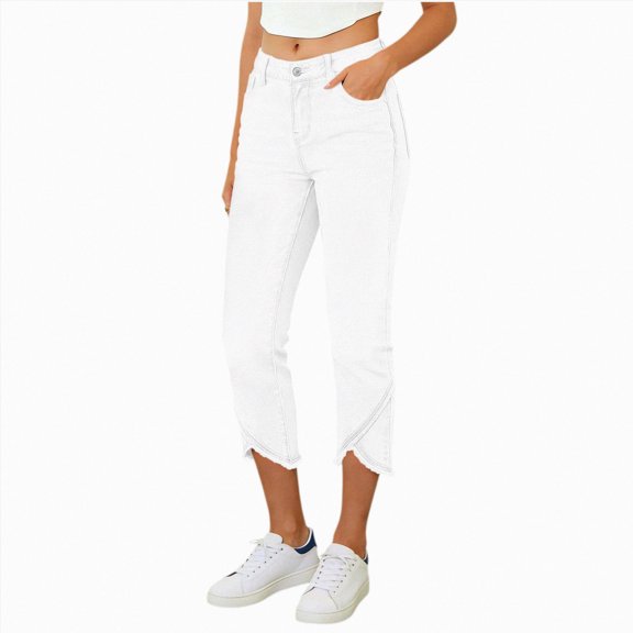 UAYOTSE Womens High Waist Pants Fashion Casual Straight Leg Wide Leg Jeans,Sizes L