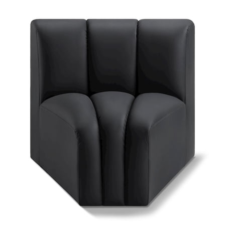 Meridian Furniture Arc Black Vegan Leather Curved Corner