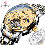 EXPLOJOY Luxury Automatic Watch for Men – Skeleton Design, Moon Phase Display, and Luminous Features