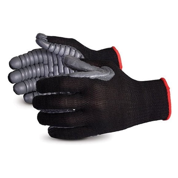 Superior S10VIB Vibrastop Nylon Anti Vibration Full Finger String Knit Glove with Anti-Vibe Chloroprene Coated Palm, Work, 7 Gauge Thickness, Medium,
