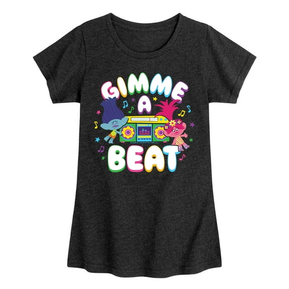 Trolls - Gimme A Beat Branch and Poppy - Toddler & Youth Girls Short Sleeve Graphic T-Shirt
