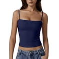 thumbnail image 2 of Delayuji Womens Camasole Tops Skinny Solid Color Adjustable Strap Halter Camisole Top Loungewear Crop Top Tank Top Basic Layer, 2 of 4