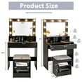 thumbnail image 2 of Costway Vanity Table Set with Lighted Mirror 8 LED Bulbs Large Drawer Cushion Stool, 2 of 10