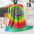 thumbnail image 2 of Rainbow Tie Dye Spiral Blanket,Comfortable Soft Flannel Throw Blanket,All Season,Warm Lightweight Blankets for Sofa Bed Couch Living Room Chair,60"x80", 2 of 4