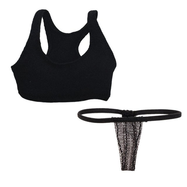 Ropa Interior En T-back De 1: 6 Y Chaleco Sin Respaldo Para Cuerpo De , Negro