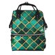 thumbnail image 1 of Disketp Green Mosaic Glass Mochila de Pañales de Gran Capacidad con Múltiples Bolsillos, Mochila de Viaje Multifuncional para Bebé, Unisex, Moderna y Resistente, 1 of 6