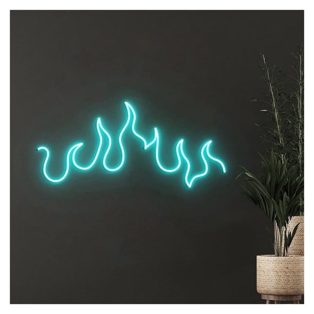 Letrero De Neón Con Forma Llama LED, Decoración Pared Alimentada Por USB Para Hogar Moderno Y Estudio Creativo
