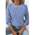 thumbnail image 4 of DOKOTOO Fall Tops for Women Crew Neck Stretchy Pullover Waffle Knit Lace Casual Raglan Long Sleeve Shirts Loose Fit Soft Blouses, 4 of 9