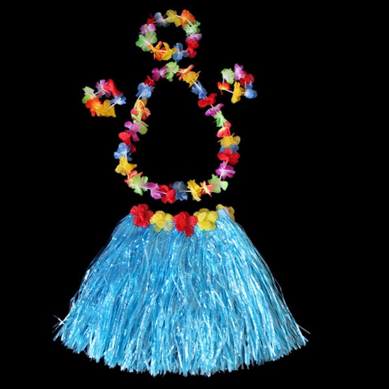 Hawaiian Grass Skirts Set Plastic Fibers Girls Woman Hawaiian Hula Skirt  Beach Party Supplies Bracelets Headband Necklace - AliExpress