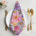 thumbnail image 2 of Farmhouse Flowers Cloth Napkins, Spring Watercolor Purple Pink Floral Beige Washable and Reusable Dinner Napkins Set of 4, Table Napkin for Kitchen Party Birthday Wedding Hotel Housewarming 20"x20", 2 of 9