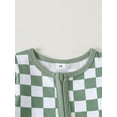 thumbnail image 5 of ZINTAOZT Newborn Baby Girl Boy One Piece Checkerboard Romper Long Sleeve Zipper Jumpsuit Spring Fall Clothes 0-12M, 5 of 8