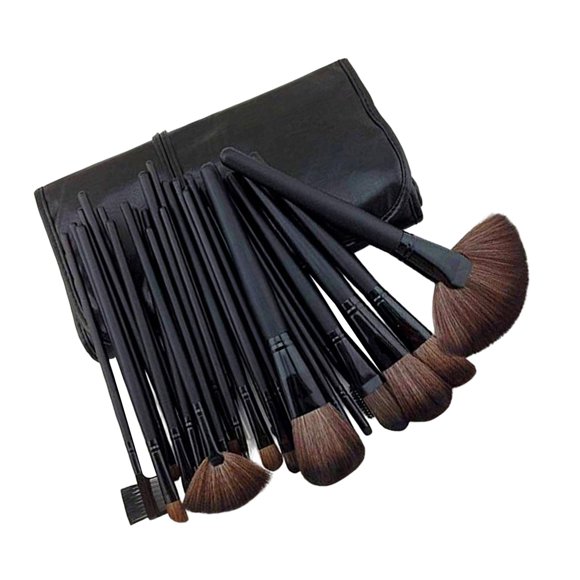 Juegos de brochas de maquilje con bolsa de transporte, brocha para polvos, herramientas de bricoje para mujeres, gif Negro Zulema Pinceles de maquillaje