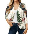 thumbnail image 5 of EANJE Women Christmas Graphic Open Front Cardigan, 3/4 Sleeve Loose Lightweight Shrug, Casual Printed Thin Knit Layering Top Multicolor S, 5 of 6