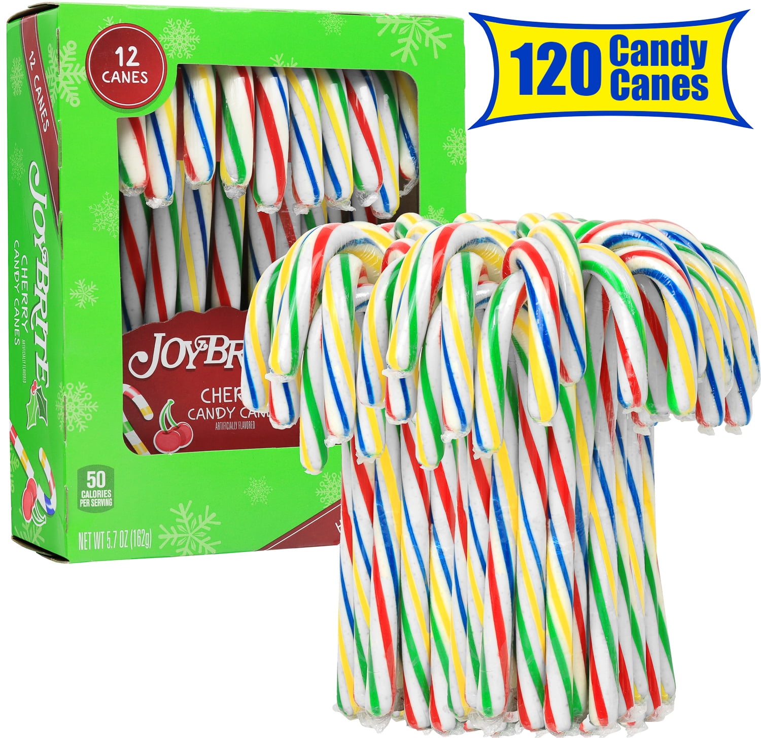 Greenco Candy Canes Individually Wrapped Cherry Flavored Mini Candy