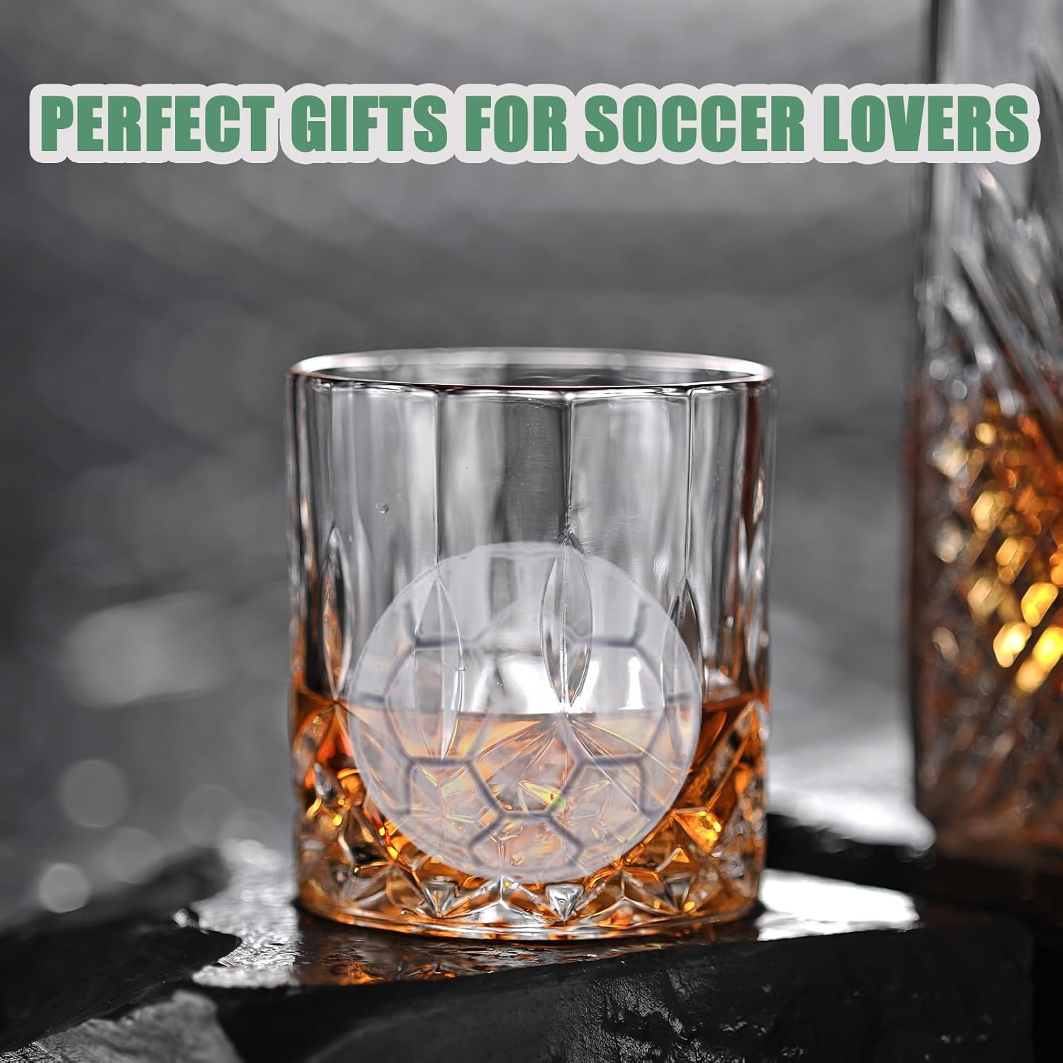Soccer Ice Cube Tray 3D, Ice Ball Cube Mold with Funnel for Cocktails, Bourbon,Brandy, Whiskey Gifts for Men, Silicone Fun Shapes Black (Soccer Ball)