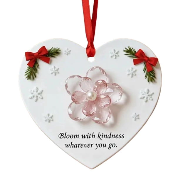 Adorno de Amistad de Cristal Marino En Forma de Corazón | Adorno Colgante para Árbol de Navidad de 8 Cm | Regalo para Recordar