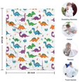 thumbnail image 4 of White Dinosaurs Colorful Leaves Pattern Blanket,Comfortable Soft Flannel Throw Blanket,All Season,Warm Lightweight Blankets for Sofa Bed Couch Living Room Chair,30"x40", 4 of 4