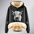 thumbnail image 4 of Womens Cozy Hoodies Thick Long Sleeve Highland Cattle Print Hooded Sweatshirt Fall Fashion Pullover Sweaters Winter Clothes, 4 of 4