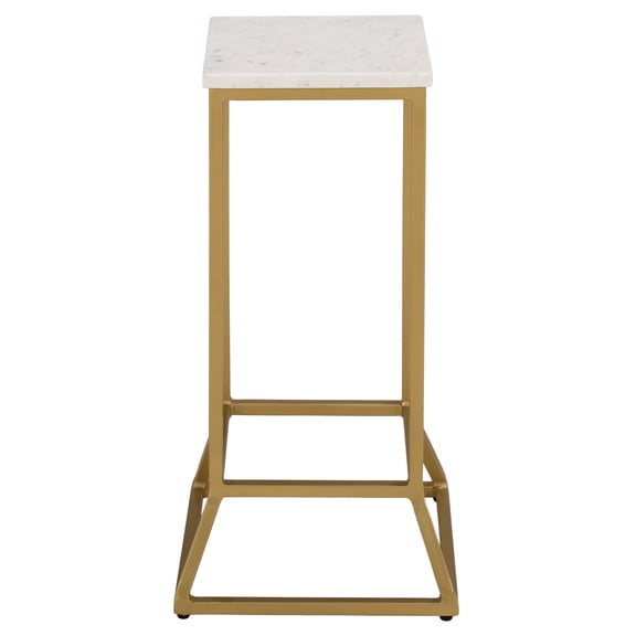 Safavieh Danessa Metal and Marble Modern Square End Table, White Marble/Gold