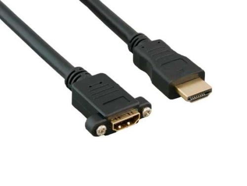 3ft HDMI Female to Male Adapter, 4K High Speed Panel Mount HDMI Cable, 4K  30Hz UHD HDMI, 10.2 Gbps Bandwdith, 4K HDMI Female to HDMI Male, HDMI Panel