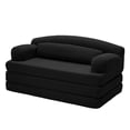 thumbnail image 5 of Leumius Futon Sofa Bed, Convertible Sofa Bed,Folding Boneless Couches,Low-Profile Boneless Couch for Living Room,15.8" H Low Seat Small 57" Foldable Floor Sleeper Mattress Lounge Space‑Saving,Black, 5 of 11