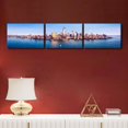 thumbnail image 3 of 3 Pieces American Cityscape Canvas Paintings Home Decor Atlantic City Skyline Bathroom Decor Wall Art Dusk Cityscape Modern Artwork Print on Canvas Framed Ready to Hang 14x20 inch x3, 3 of 5