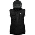 thumbnail image 2 of Little Donkey Andy Women's Fleece Puffy Vest Warm Sleeveless Puffer Jacket with Removable Hood for Golfing Hiking Black M, 2 of 7