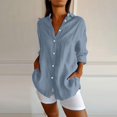 thumbnail image 2 of Daolelai Classic Pleated Textured Single Lapel Shirt for Women, 2 of 7