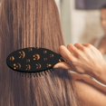 thumbnail image 3 of Black Halloween Pumpkin Faces Hair Brush,Girls Detangling Hair Brush,Glide Through Tangles with Ease for Wet & Dry Hair,8.8"X2.8", 3 of 7