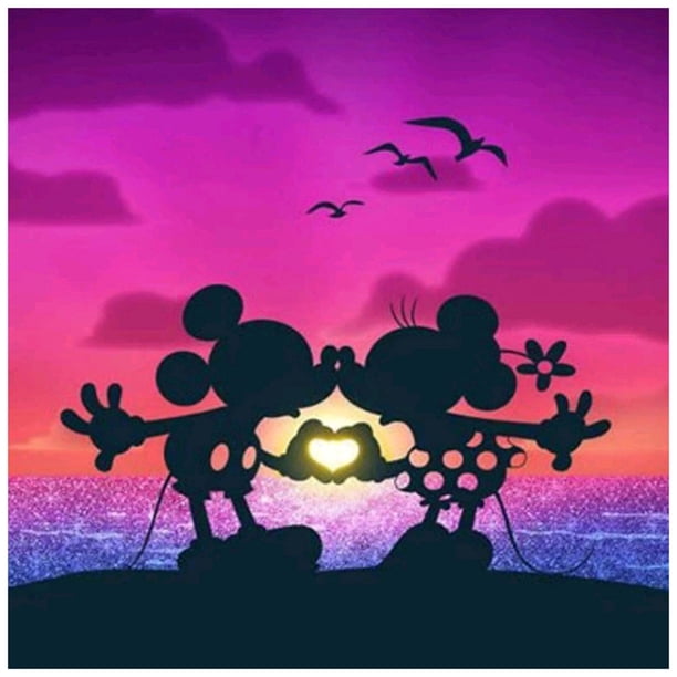 Lleno Diamantes Serie Dibujos Animados Mickey Y Minnie Serie Pintura Abstracta Resina Diamante 30 * 30 Cm (E461) 19 Colores