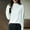 White, variant on Womens Casual Tops Solid Color Long Sleeved Round Neck Knitted Sweater Thin Top