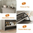 thumbnail image 7 of COZONY Shoe Cabinet with 3 Flip Drawers, Wooden Hidden Shoe Organizer for Entryway, 7 of 7