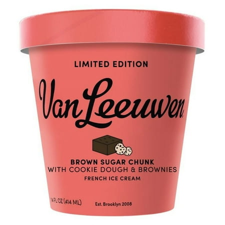 Van Leeuwen French Artisan Ice Cream Brown Sugar Chunk, Pure Cane, Shellfish-Free,14 oz 1 Count