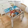 thumbnail image 2 of BANET Rectangle Fitted Tablecloth for Square table, Elastic Edge Table Cover for Camping Picnic Outdoor Indoor Travel Party Use White, 2 of 7