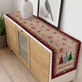 thumbnail image 4 of Red Plaid Christmas Table Runner 48 Inches Long Farmhouse Dress Scarves, Vintage Xmas Tree Winter Wooden Dining Tablerunner for Coffee Table/Kitchen Island/Party Décor, 13" x 48", 4 of 8