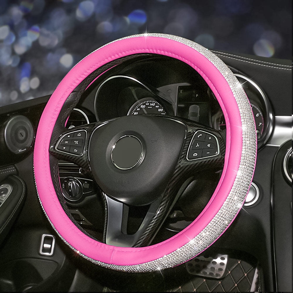 Breathable Skidproof Car Steering Wheel Cover Universal 15inch Black, D Type Coofig Leather Hand Sewing Fashion 